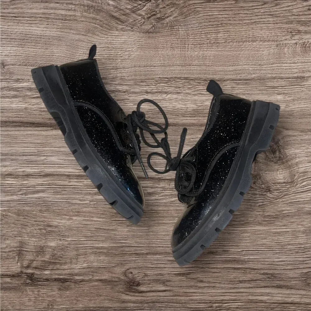 Zara Black Sparkle Oxford Shoe